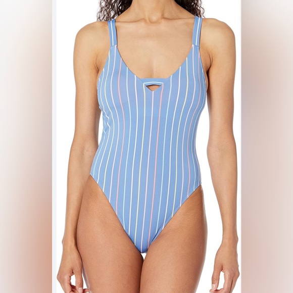 Carve Designs strappy one piece swimsuit‎ swimwear blue stripe size XS NWOT - Picture 1 of 12